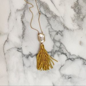 J Crew Beaded Tassel Necklace